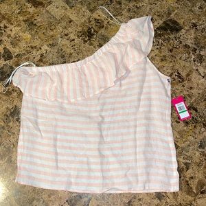 ✨ VINCE CAMUTO ✨ NWT One Shoulder Linen Top ✨